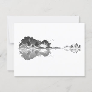 Nature's Song: Forest Landscape Gitarre Art Postkarte