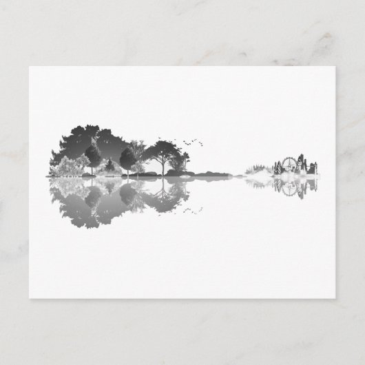 Nature's Song: Forest Landscape Gitarre Art Postkarte (Vorderseite)