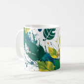 Nature's Splash - Vibrant Abstrakte Leaf Art for Kaffeetasse (Vorderseite Links)