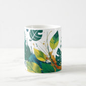 Nature's Splash - Vibrant Abstrakte Leaf Art for Kaffeetasse (Mittel)