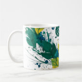 Nature's Splash - Vibrant Abstrakte Leaf Art for Kaffeetasse (Links)