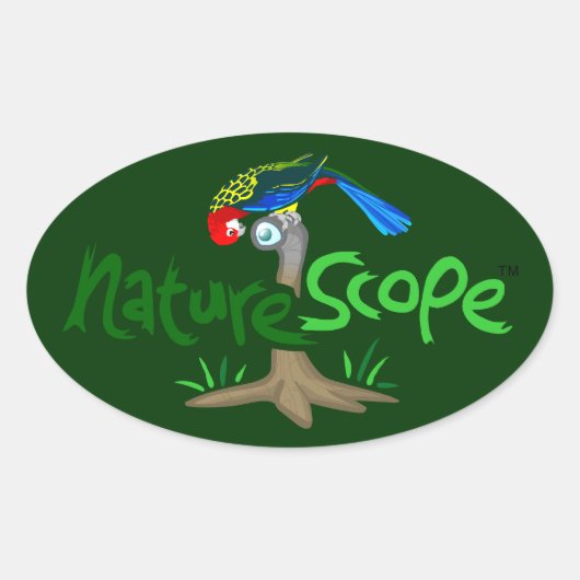 Naturescope Rosella Mascot 'Chip' Logo-Aufkleber ( Ovaler Aufkleber (Vorderseite)