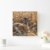 Naturethema Niedlich Baby Deer Quadratische Wanduhr (Zuhause)