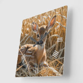 Naturethema Niedlich Baby Deer Quadratische Wanduhr (Winkel)