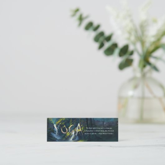 Naturewald YOGA Versteckte Text Reiki Master Quote Mini Visitenkarte (Stehend Vorderseite)