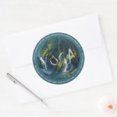 Naturewald YOGA Versteckter Text Meditation Lehrer Runder Aufkleber (Umschlag)