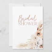 Naturfarben Pampas Gras Brautparty Einladung (Rückseite)