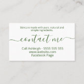 Naturfarbene Bio Hautpflegeseife oder Wellness-Cen Visitenkarte (Rückseite)