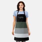 Naturfarbene Schwarz-Weiß-Schürze Schürze (Getragen)