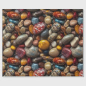 Naturfarbener Kies-Hintergrund Geschenkpapier (Flach)