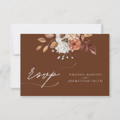 Naturfarbenhochzeit im Herbst RSVP Karte (Rückseite)