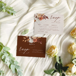 Naturfarbenhochzeit im Herbst RSVP Karte