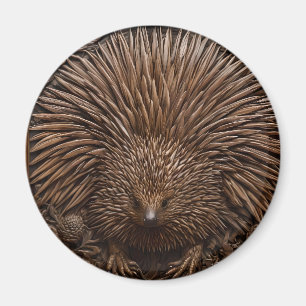 Naturfeder: Der australische Ameisenigel in Holz, Magnet
