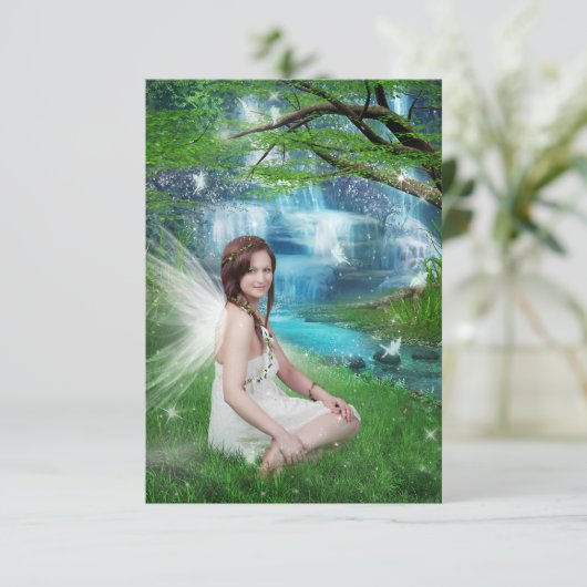 Naturfee Dankeskarte (Stehend Vorderseite)