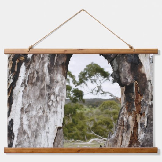 Naturfenster Wandteppich Mit Holzrahmen (Vorne)