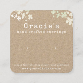 Naturfloralohrkarte Quadratische Visitenkarte