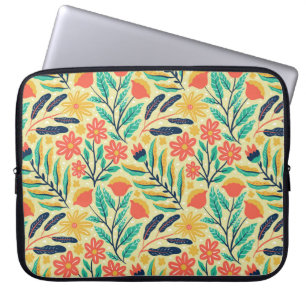 Naturfolien und Blume nahtlos. Natur Laptopschutzhülle