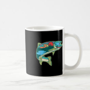 Naturforelle Illustration Vintage Fliegenfischen R Kaffeetasse