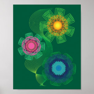 Naturformen und Linienmuster Poster