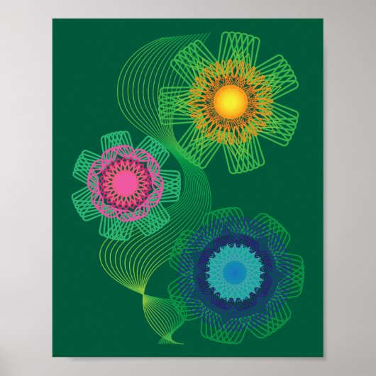 Naturformen und Linienmuster Poster (Vorne)