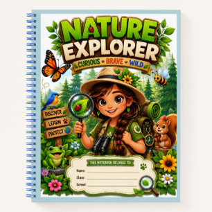 Naturforscher-Kinder-Freiluft-Abenteuer-Notizbuch Notizblock