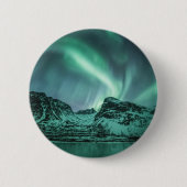Naturfoto von Nordlichtern Button (Vorderseite)