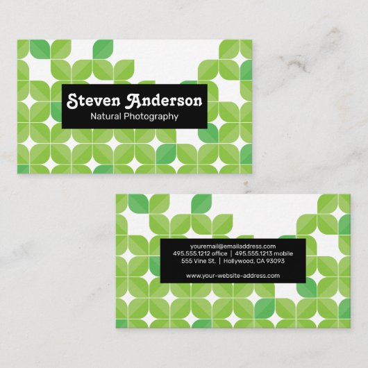 Naturfotografie | Abbildungen zum grünen Leaf Visitenkarte (Vorne/Hinten)