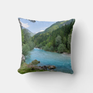 Naturfotografie des Flusses Soča Kissen