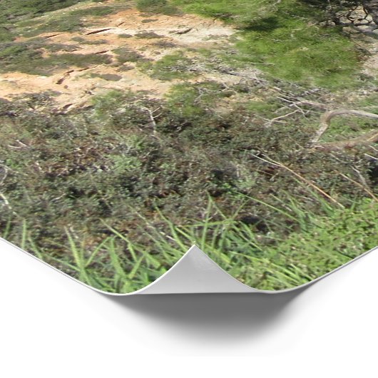 Naturfotografie Mediterranes Gebirge & Meer Poster (Ecke)