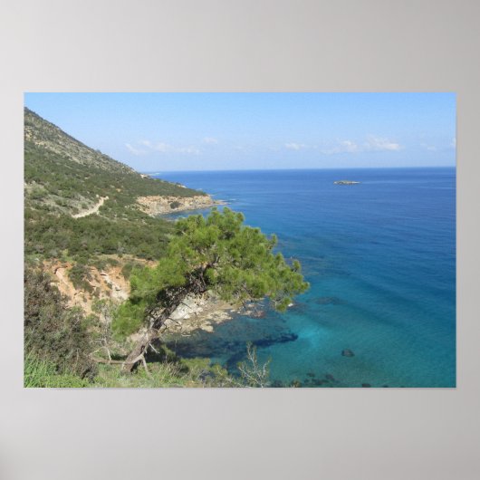 Naturfotografie Mediterranes Gebirge & Meer Poster (Vorne)