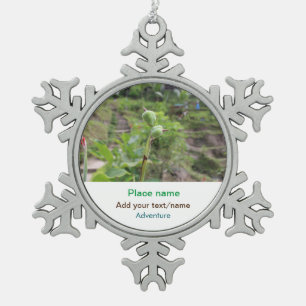 Naturfotografie Pflanze Beachvolleyball Name Schneeflocken Zinn-Ornament