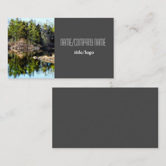 Naturfotografie Pinienbäume Wasserreflektion Visitenkarte (Vorne/Hinten)