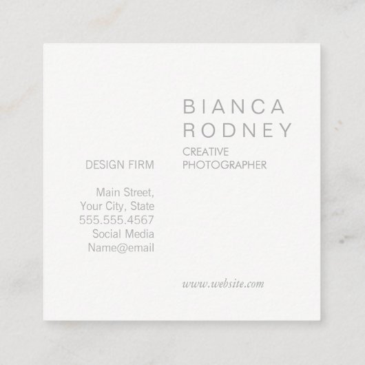 Naturfotografie Quadratische Visitenkarte (Rückseite)