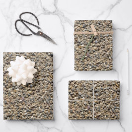 Naturfotografie von Gravel und Sand Rock Geschenkpapier Set