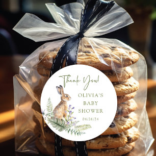 Naturfreude Baby Shower für Kaninchen Runder Aufkleber