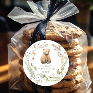 Naturfreude-Bären-Baby-Party Runder Aufkleber