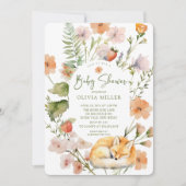 Naturfreude Fox Babydusche Einladung (Vorderseite)