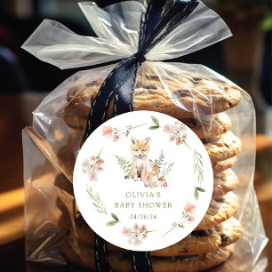 Naturfreude Fuchs-Baby-Party Runder Aufkleber