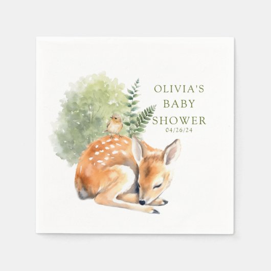 Naturfreude Hirschduschenvogel Serviette (Vorderseite)