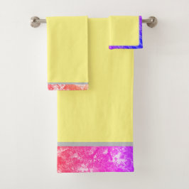 Naturgelbe Badehandtücher Set var2