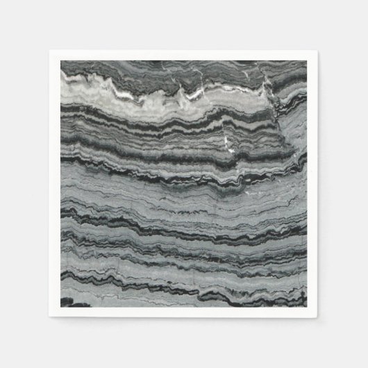 Naturgemein Schwarz-weißer Agromarmor Serviette (Vorderseite)