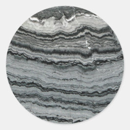 Naturgemein Schwarz-weißer Marmorstein Runder Aufkleber