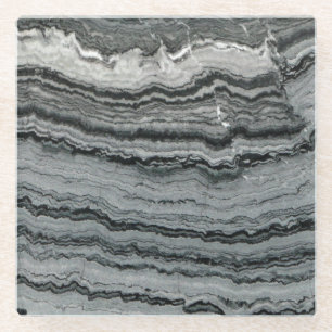 Naturgemone Schwarz-weiße Agathomaromasse Glasuntersetzer