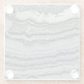 Naturgemone Schwarz-weiße Agathomaromasse Glasuntersetzer (Rückseite)