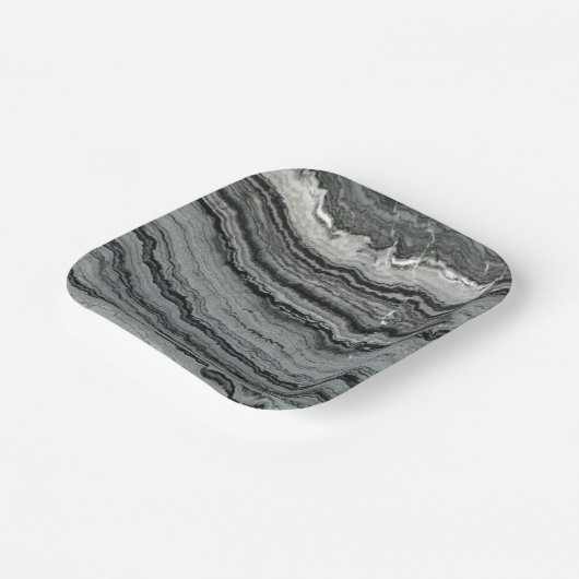 Naturgemone Schwarz-weiße Agathomaromasse Pappteller (Gewinkelt)