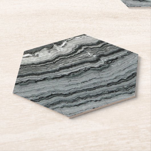 Naturgemone Schwarz-weiße Agathomaromasse Untersetzer (angewinkelt)