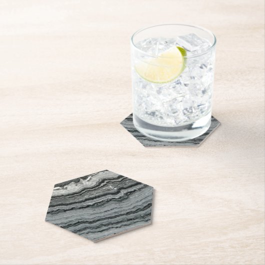 Naturgemone Schwarz-weiße Agathomaromasse Untersetzer (Vor Ort)