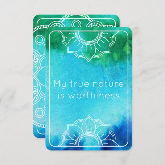 Naturgesetz zur Attraktion Blaue Wasserfarbenkarte Einladung (Vorne/Hinten)