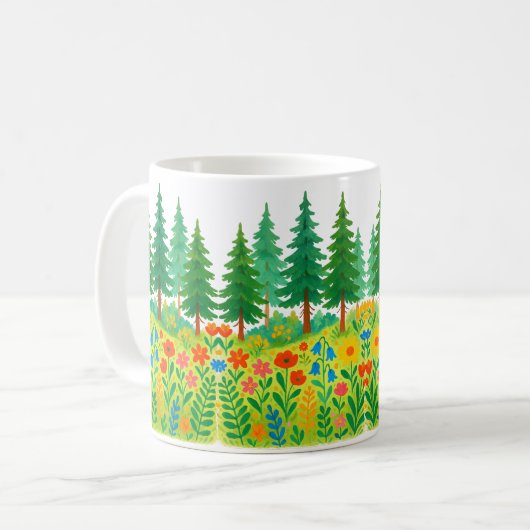 naturgetreu Von Wäldern in der Stille bis zur Blüt Kaffeetasse (Vorderseite Links)