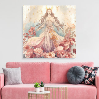 Naturgöttin Boho-Wandkunst Leinwanddruck